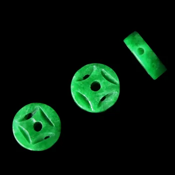 8 mm Emerald Jades Zlaté Mince Korálky Pre Šperky, Takže Diy Kúzlo Náramok Náhrdelník Žltá Myanmar Jadeite Peniaze Guľôčky Príslušenstvo