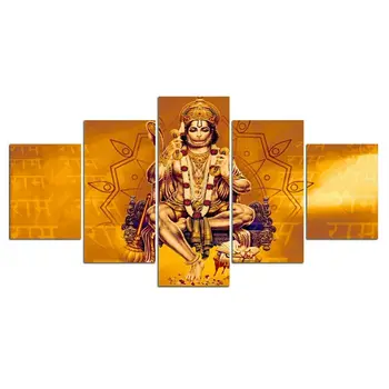 5 Ks Plátno Obrázky Vytlačiť na Stenu Umelecké Plátno Hinduistický Boh Tradíciu Žltá Maľby Stien Interiéru pre Obývacia Izba Č Rámovanie