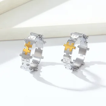 YWSHK Cezhraničné nika dizajn neutrálny štýl puzzle pár krúžok svetlo luxusné titánové ocele trendy krúžok šperky