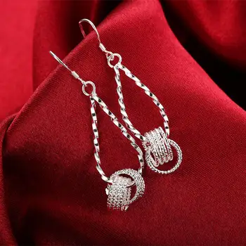 Nový trend 925 Sterling Silver Šperky pre Ženy módne Šperky Čistý korálky dlhé náušnice vysokej kvality Dovolenku Dary