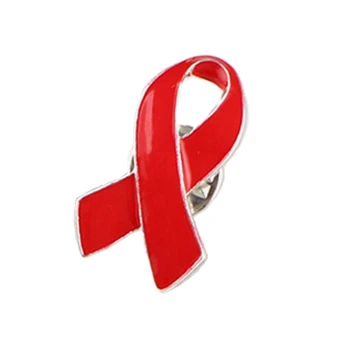 Červená Stuha Brošňa Smalt Kolíky Šperky HIV AIDS Povedomia Klopě Pin Tlačidlá Odznaky Šperky, Oblečenie, Doplnky