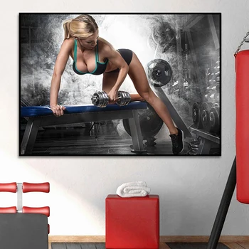 Sexy Kulturistike Dievča, Fitness, Športové Plagáty Telocvični Motivačný Plátno Na Maľovanie A Vytlačí Moderné Nástenné Art Obrázky Domova