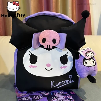Sanrio Kuromi Roztomilý Batohy Luxusný Dizajn Y2k Dievča Japonský Štýl Schoolbags Deti Cartoon Estetické Dvojité Tašky Cez Rameno