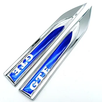 2ks 3D Kovov Modré Logo GTE Znak Auto Blatník Odznak Pre Volkswagen Golf GTE MK7 7 7.5 8 Passat B8 GTE Nálepky Príslušenstvo