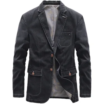 Denim Jacket Business Bežné Nová bunda Klasického Populárne Bežné Bundy Kabát Kvalitnú Módu Mužov Sako Veľkosť