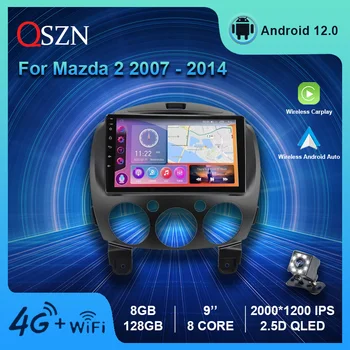 QSZN 2K QLED Android 12 autorádia Pre MAZDA 2 2007 2008 2009 2010 2011 2012 - 2014 Multimediálny Prehrávač Videa GPS 4G Carplay Auto