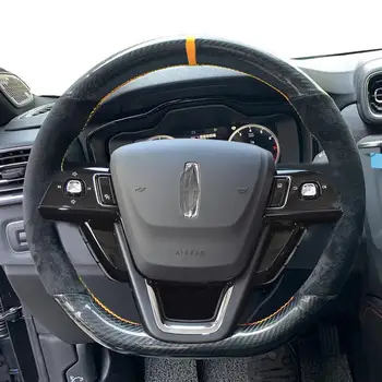 pre Lincoln MKZ MKC Ručne šité z uhlíkových vlákien semiš volante vozidla kryt