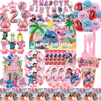 Ružové dievča narodeninovej párty dekorácie jednorazové príbory, taniere pohár balóny baby sprcha dekorácie pomôcok pre deti