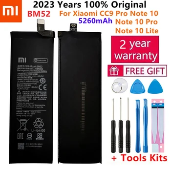 Originál Nové Kvalitné BM52 5260mAh Batérie Pre Xiao Mi Poznámka 10 Lite / Mi Poznámka 10 Pro / CC9pro CC9 Pro Batéria +Bezplatné Nástroje
