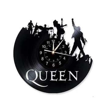 Kráľovná Rocková Kapela Nástenné Hodiny Moderný Dizajn Music Theme Klasické Vinylové dosky Hodiny Nástenné Hodinky Umenie Domova Darčeky pre Hudobník