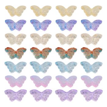 70Pcs Motýľ Lampwork Korálky Multicolor Sklo Dištančné Voľné Korálky zobrazili kľúčové tlačidlá pre DIY Náušnice Náhrdelníky DIY Šperky Robiť