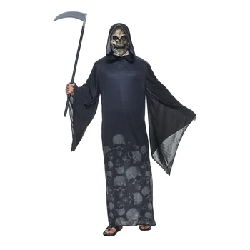 Dospelých Tme smrtka Halloween Kostýmy Mužov Strašidelné Lebky Ghost Cosplay s Maska na Karneval, Veľkonočné Purim Maškarný