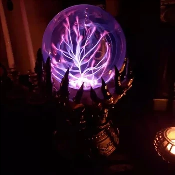 Žiariace Deluxe Celulárnej Crystal Ball Svetelný Čarodejnice Strane Elektrostatické Plazmové Svetlo Slúžiť Lebky Prst Halloween Strašidelné Dekor