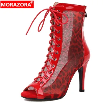 MORAZORA 2022 Plus Veľkosť 33-46 Nové Mikrovlákna Sandále Ženy Típat Prst Tenké Vysoké Podpätky, Topánky Jednoduché Letné Dámske Šaty Topánky