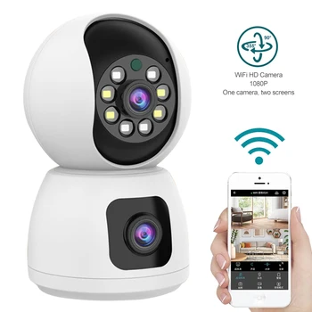 1 Set Dual Objektívom, Wifi Kamera Interiérová Bezdrôtová Bezpečnostná Kamera Auto Tracking Ai Telo Detekcie Baby Monitor Rodiny Bezpečnostný Systém