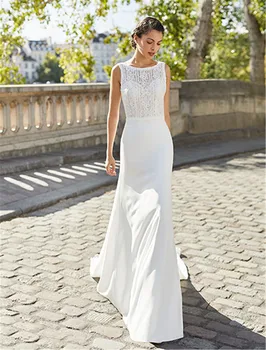 Vynikajúci Dizajn, Nevesta Šaty Svadobné Šaty Backless Plášť Šifón A Čipky boho vestidos elegantes svadobné šaty