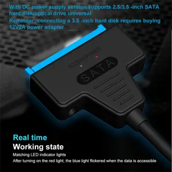 Nový USB SATA 3 Kábel Sata Do USB 3.0 Adapter AŽ 6 gb / S, Podpora 2,5 Palca Externé SSD HDD Pevný Disk 22 Pin Sata III A25 2.0