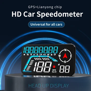 G12 Head Up Display GPS HUD Rýchlomer Plug And Play Pre Všetky Autá, Veľké Predné Multifunkčné Rýchlosť Vozidla, LED Displej HUD Displej
