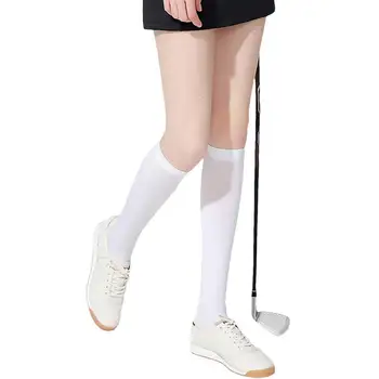 Viac podkolienky Priedušná Ženy Golf Športové Ponožky UPF50 Elastické Lete Ľad Hodváb Ponožky Multifunkčné Dlhé Stehná Vysoké Ponožky