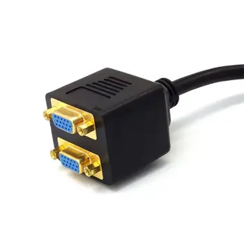 (24+5)S Samec Konektor do 2 Porty VGA Female Zásuvka, Adaptér Splitter Kábel