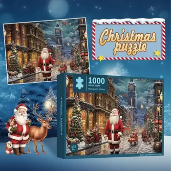 nádherné Vianočné tému Skladačka Puzzle 1000 Kusov Dekoratívne Vianočné Puzzle darčeka Proti Vyblednutiu Kartónu Skladačka Vianoce darček