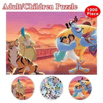 Disney Znakov Puzzle pre Dospelých 1000/500 Kus Aladdin Drevená Skladačka Puzzle Dieťa Vzdelávacie Hry Puzzle Diy Darček