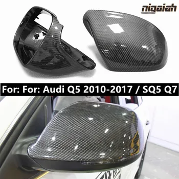 Pre 2010-2017 Audi Q5 Uhlíkových Vlákien Spätné Zrkadlo Náhradný Kryt pre SQ5 Q7 Bočné Dvere Krídlo Zrkadlo Čiapky S Side Assist