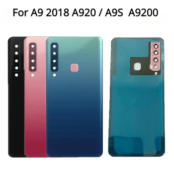 Späť Sklo Na Samsung Galaxy A9 2018 A920 A9S A920F A9200 Kryt Batérie Zadné Dvere Bývanie Prípade Výmeny s Objektív