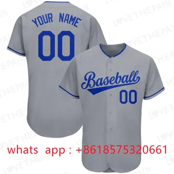Vlastné Stitched Baseball Jersey tlač Tím Meno Počet Priedušná Tlačidlo Baseball Tričko Hip-Hop, Street Štýl pre Mužov/Teens