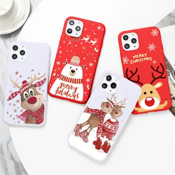 Luxusné Vianočné Red Deer Telefón puzdro pre iPhone 12 11 Pro Max XR X Xs Max 8 7 6 6 Plus 5 5S SE 2 2020 Mäkké Silikónové Prípadoch Kryt