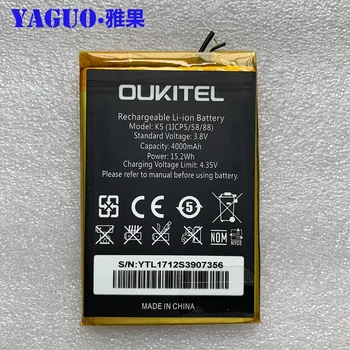 100% Originál Plnej 4000mAh Výmena Batérie Vysokej Kvality Veľkú Kapacitu zálohovať Bateria Pre Oukitel K5 Smart Phone