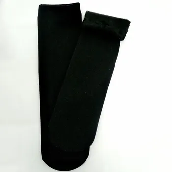 Dámske Snow Ponožky Teplé Plus Velvet Hrubé Dospelých Poschodí Ponožky Čierne Hot