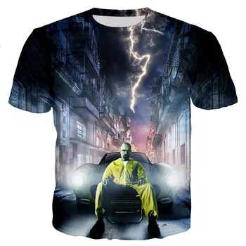 Nový TELEVÍZNY Seriál Breaking Bad Muži Móda Cool 3D Breaking Bad Vytlačené T-shirt Príležitostné Letné Tričká Topy Nadrozmerné