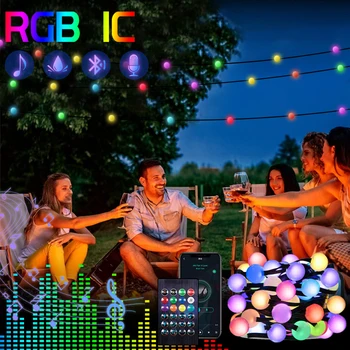 Vianočné RGBIC Led Bublina Víla String Svetlo Na Jednej Aplikácie, Ovládať Viacero Blikajúce Režim Prázdninový Svadobné Party Svetlo, Zdobiť
