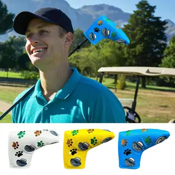 Putter Hlavy Pokrýva Mačka Packa Vytlačené Golf Club sa Vzťahuje Magnetickým Uzáverom PU Kožené Guľou Kryt Pre Palička, Alebo Štýl Putters
