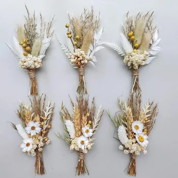 6PCS Mini Sušené Kvety, Svadba, Jesenná Výzdoba Domov Dekor Vonkajšie Darčeka Weding Dekorácie Boho Malé Kvety pre Remeslá