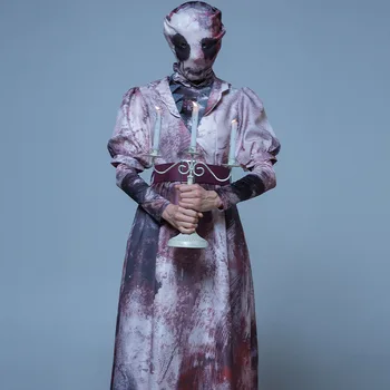 Dospelí Muži, Silent Hill Mäsiar Zombie, Ghost Kabát Top Pás Maska Set Halloween Cosplay Kostýmy Oblečenie