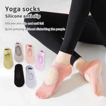 1Pair Non-Slip Jogy Ponožky Pre Ženy Pilates Balet Tanec Ponožky Športové Ponožka Telocvični Cvičenie Papuče Systémom Grip Ponožka