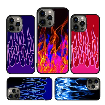 Červené, Modré Neónové Plamene Ohňa puzdro Pre iPhone 15 SE 2020 XR X XS Max 6 7 8 Plus 12 13 Mini 11 12 13 14 Pro Max Bumper Kryt