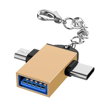 v 1 OTG USB 3.0 Žena Na Mikro Male USB a USB C Samec Konektor Zliatina Hliníka na Cestách Converter HHUAWEI