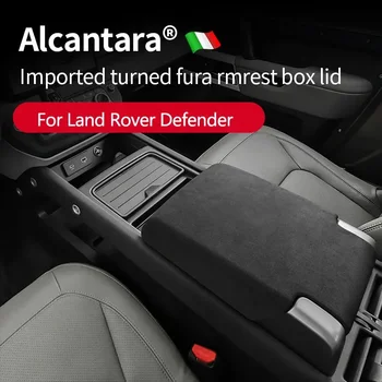 Alcantara Pre Land Rover Defender 2020-2023 Auto Inierior Centrálnej Konzoly, Lakťová Opierka Box Veko Radiacej Páky, Kryt Lišty Acccessories