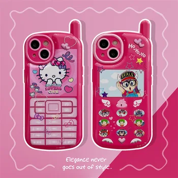 Kawaii Sanrio Telefón Prípade Kt Mačka Y2K Moje Melódie Cinnamoroll Anime Flip Zrkadlo Iphone Prípade Príslušenstvo Dievčatá, Hračky, Vianočné Darčeky