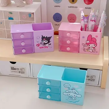 Sanrio série roztomilé anime karikatúry Hello Kitty Kuromi Moje melódie Kawaii zásuvky-typ držiak na pero ostatné plochy úložný box darček