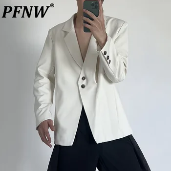 PFNW Nika Dizajnu kórejskej Fahsion jednofarebné Sako pánske Oblek Bundy Bežné Coats Male Retro 2032 Jesenné Módne Topy 28W1251