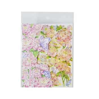 Malé čerstvé troch-dimenzionální pozlátené rastliny a kvety DIY strane účtu nálepky kórejský nálepky scrapbooking
