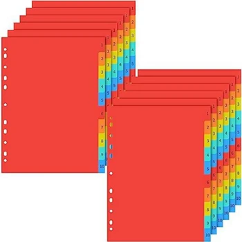 12 Kus 3 Krúžok Spojivá Roztomilý Binder Index Deliče, Ako Je Znázornené S Multicolor Karty Pre Office