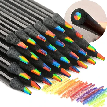 1Pc Gradient Rainbow Ceruzky Jumbo-Farebné Ceruzky, Viacfarebná Ceruzky pre Študentov Umenie Kreslenie, Maľovanky Skicovanie 7 Farieb