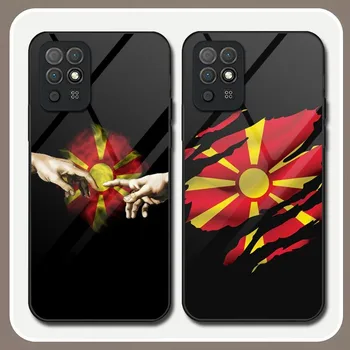 Macedónsko Vlajka Telefón Prípade Tvrdeného Skla Pre Huawei P30 P40 P50 P20 P9 Smartp Z Pro Plus 2019 2021 Bohaté A Pestré Kryt