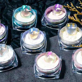 DIY Ženy Morská víla Rainbow Holografické Laser Nechtov Chrome Prášok UV Gél Pigment Prachu Manicuring Lesk Aurora Nechtov Prášok