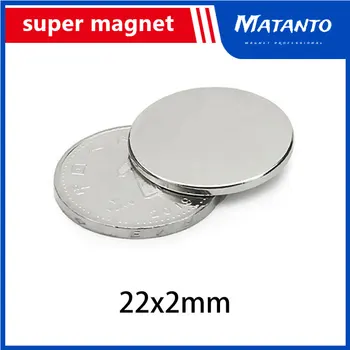5/10/15/20/30/50PCS 22x2 mm Kolo Vyhľadávanie Magnet 22 mm X 2 mm Disk Vzácnych Zemín Neodýmu N35 Magnet s permanentným Magnetom Srtong 22*2 mm